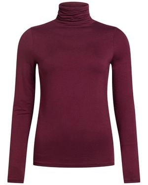 Majestic Filatures Plum T-Shirt Viscose, Elastane - Purple