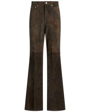 Rick Owens Dark Trousers Calfskin - Grey