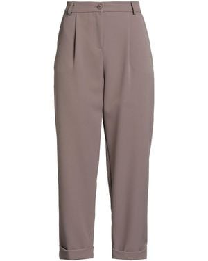 Motel Taupe Pants Polyester, Elastane - Gray