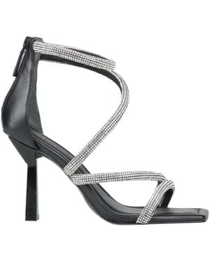 Guess Sandals Leather, Textile Fibers - Metallic