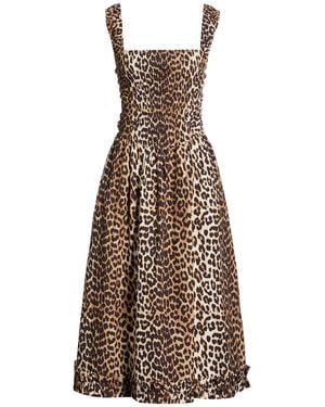 Ganni Midi Dress Organic Cotton - Natural