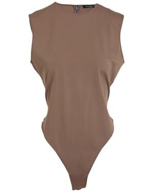 Mugler Bodysuit Recycled Polyamide, Elastane - Brown