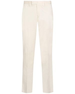 Lardini Ivory Trousers Cotton, Elastane - White