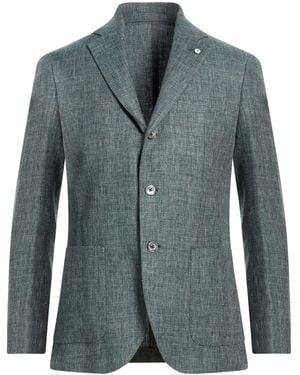 L.B.M. 1911 Dark Blazer Linen, Wool - Blue