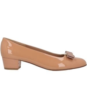 Ferragamo Pumps Leather, Textile Fibers - Brown
