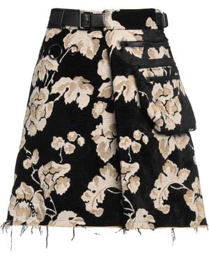 Undercover Jun Takahashi Mini Skirt Rayon, Acrylic, Polyester, Sheepskin - Black