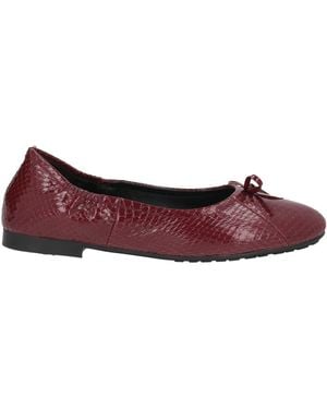 SEBAS. Burgundy Ballet Flats Leather - Red