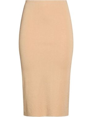 Semicouture Camel Midi Skirt Virgin Wool - Natural
