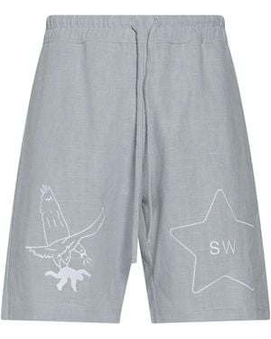 SAINTWOODS Shorts & Bermuda Shorts Linen - Grey