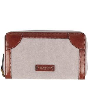 The Bridge Wallet Textile Fibers, Leather - Brown