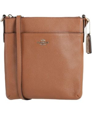 COACH Tan Cross-Body Bag Leather - Brown