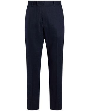 Corneliani Midnight Pants Linen, Virgin Wool, Mohair Wool - Blue
