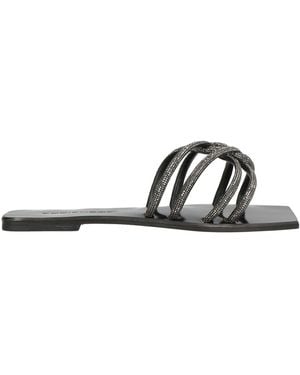 EDDICUOMO Charcoal Sandals Leather - White