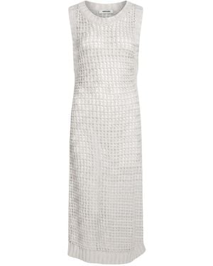 Aviu Light Midi Dress Linen, Polyurethane, Cotton, Polyester - White