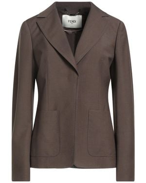 Fendi Blazer Wool, Mohair Wool - Brown