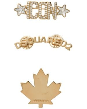 DSquared² Brooch Brass, Crystal - White