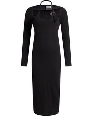 Versace Jeans Couture Midi Dress Cotton, Elastane - Black