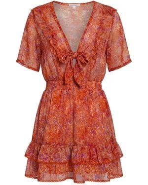 Poupette Mini Dress Silk - Red