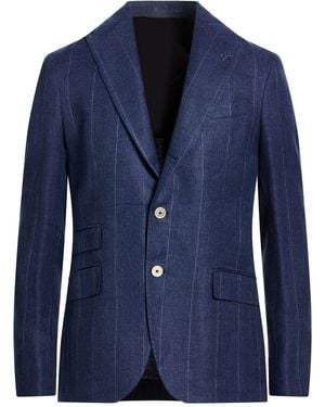 Eleventy Platinum Blazer Linen, Wool, Silk - Blue