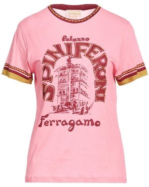 Ferragamo T-Shirt Cotton, Glass - Pink
