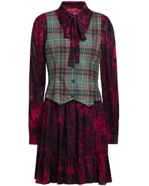 MAX&Co. Pony Ride Mini Dress Viscose, Polyester, Virgin Wool, Elastane - Purple