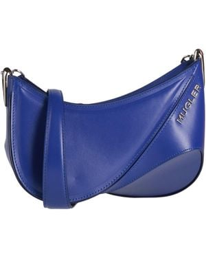 Mugler Bright Cross-Body Bag Leather - Blue