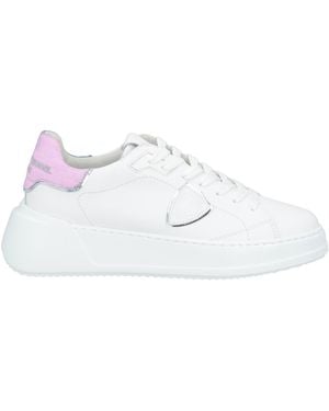 Philippe Model Tres Temple Trainers Leather, Textile Fibres - White
