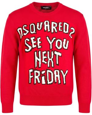DSquared² Sweater Wool, Cotton, Polyamide - Red