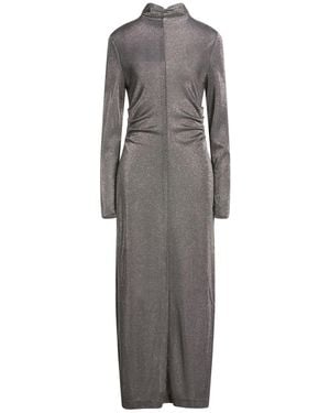 MSGM Maxi Dress Polyamide, Metallic Fibre - Grey
