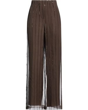 Brunello Cucinelli Dark Trousers Silk - Brown