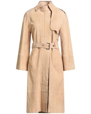Dondup Overcoat & Trench Coat Lambskin - Natural
