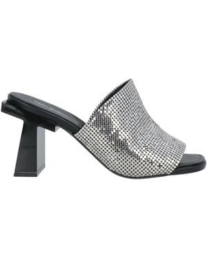 Tory Burch Sandals Goat Skin, Textile Fibers - Gray