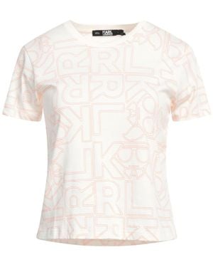 Karl Lagerfeld Ivory T-Shirt Cotton - White