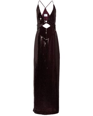 Galvan London Burgundy Maxi Dress Nylon - Purple