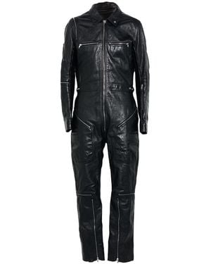 Rick Owens Jumpsuit Leather - Black