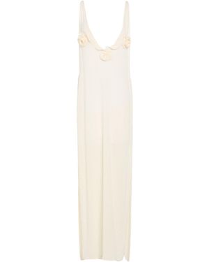 open lace back dress JKMNAO Women's Summer Maxi Dress Casual Round Neck Loose Slit Sundress  Beach Vacation Long Dresses with Pockets for 2025 White at Amazon Women's  Clothing store main image 1