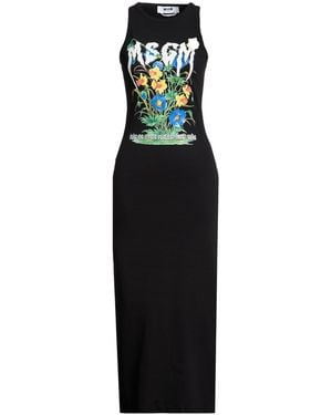 MSGM Maxi Dress Cotton, Elastane - Black