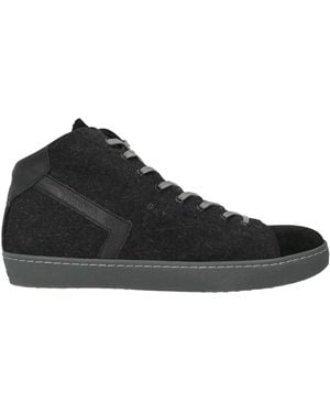 Leather Crown Sneakers Textile Fibers - Black