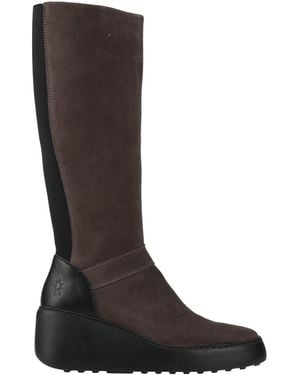 Fly London Khaki Boot Leather - Black
