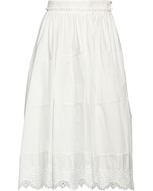 High Midi Skirt - White