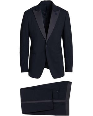Lardini Midnight Suit Wool, Elastane - Blue