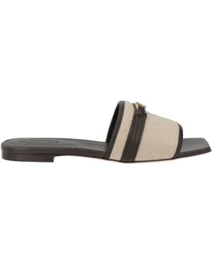 Tod's Sandals Leather, Textile Fibers - White