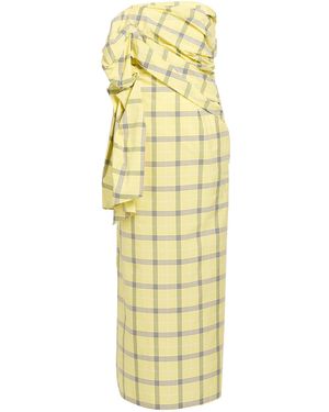 MSGM Maxi Dress Cotton, Polyester - Yellow