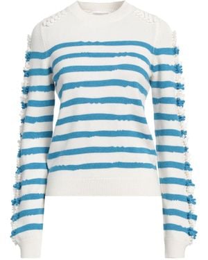 Barrie Ivory Jumper Cashmere - Blue