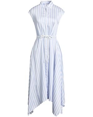 Peserico Sky Midi Dress Viscose, Silk - Blue