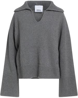 Erika Cavallini Semi Couture Sweater Cashmere, Virgin Wool - Gray