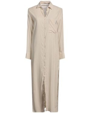 hinnominate Maxi Dress Linen, Viscose - Natural