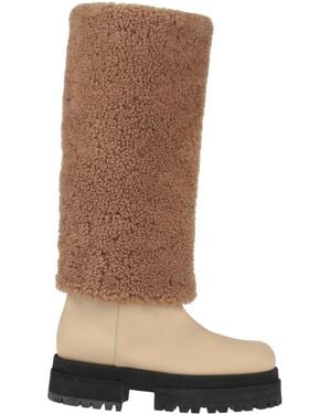 MARIA LUCA Camel Boot Calfskin, Shearling - Brown
