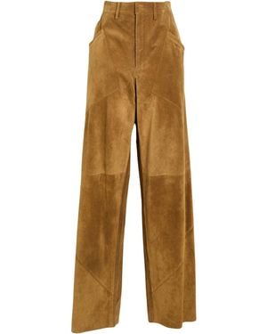 Alberta Ferretti Khaki Pants Calfskin - Natural