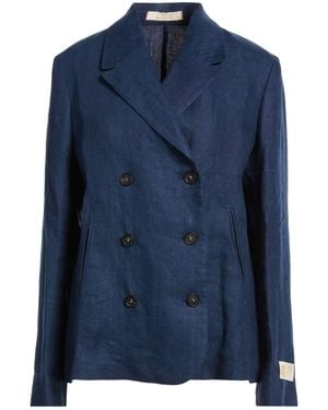Massimo Alba Midnight Blazer Linen - Blue